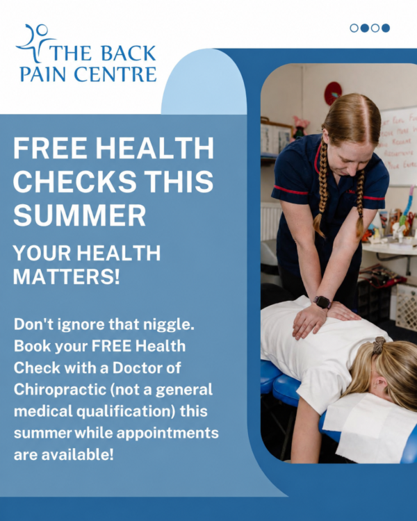 Chiropractor speaking with a patient during a free 15-minute check in South Woodford